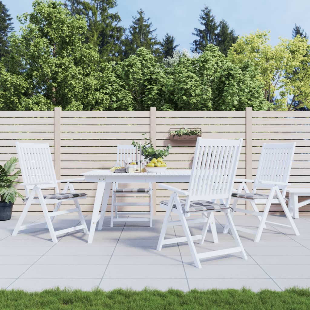 Tuinstoelkussens 4 st 50x50x4 cm oxford stof ruitpatroon grijs – afbeelding 1