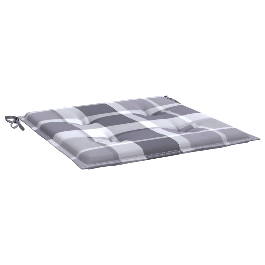 Tuinstoelkussens 4 st 50x50x4 cm oxford stof ruitpatroon grijs – afbeelding 5