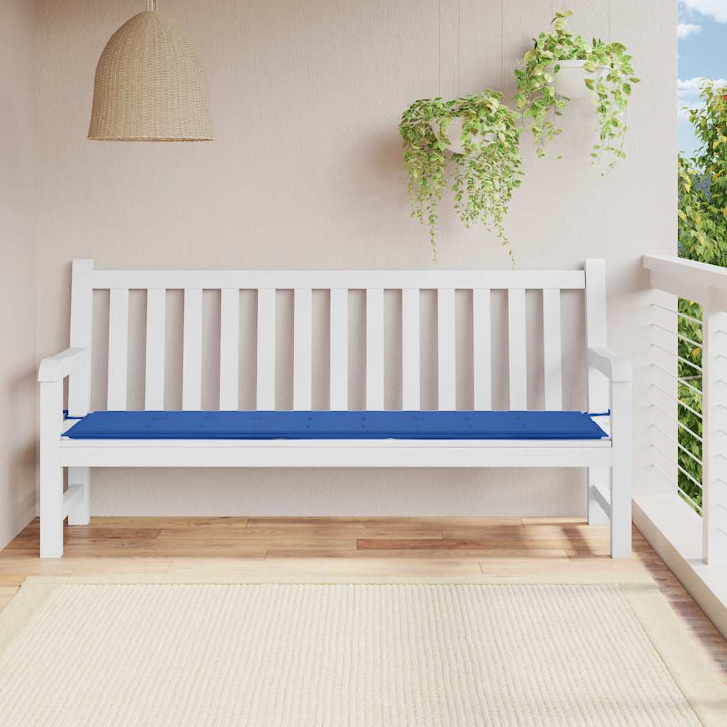 Tuinbankkussen 200x50x4 cm oxford stof koningsblauw