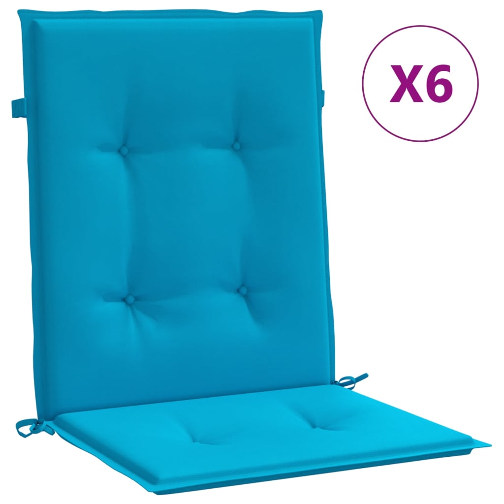 Tuinstoelkussens 6 st 100x50x3 cm oxford stof blauw – afbeelding 2