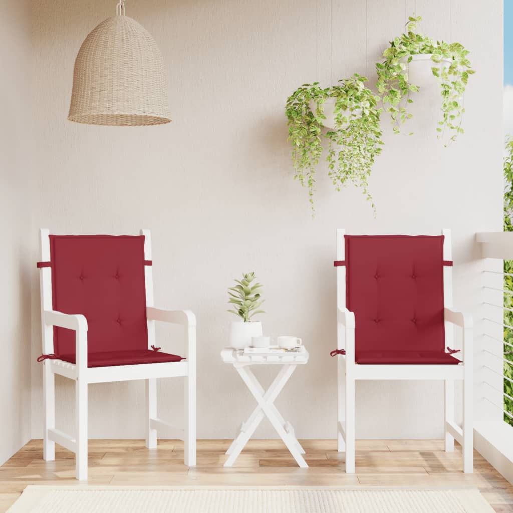 Tuinstoelkussens 2 st 100x50x3 cm oxford stof wijnrood – afbeelding 1