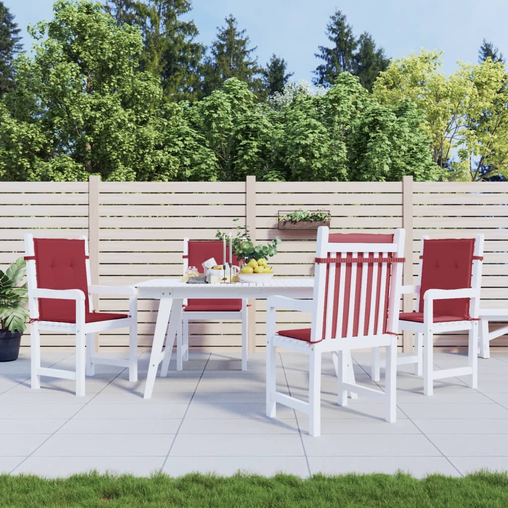 Tuinstoelkussens 4 st 100x50x3 cm oxford stof wijnrood – afbeelding 1