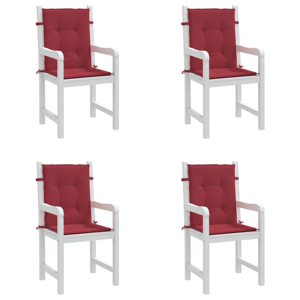 Tuinstoelkussens 4 st 100x50x3 cm oxford stof wijnrood – afbeelding 8