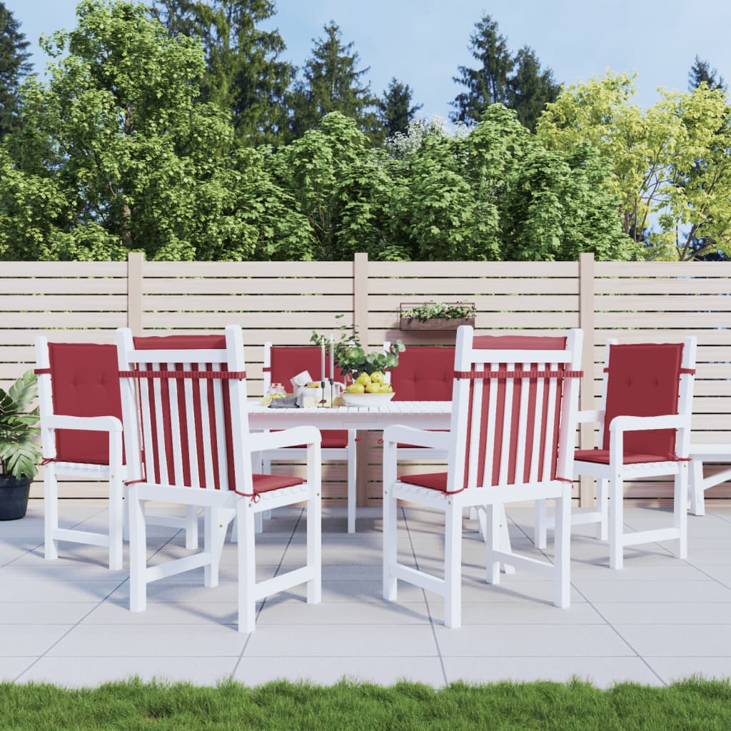 Tuinstoelkussens 6 st 100x50x3 cm oxford stof wijnrood – afbeelding 1