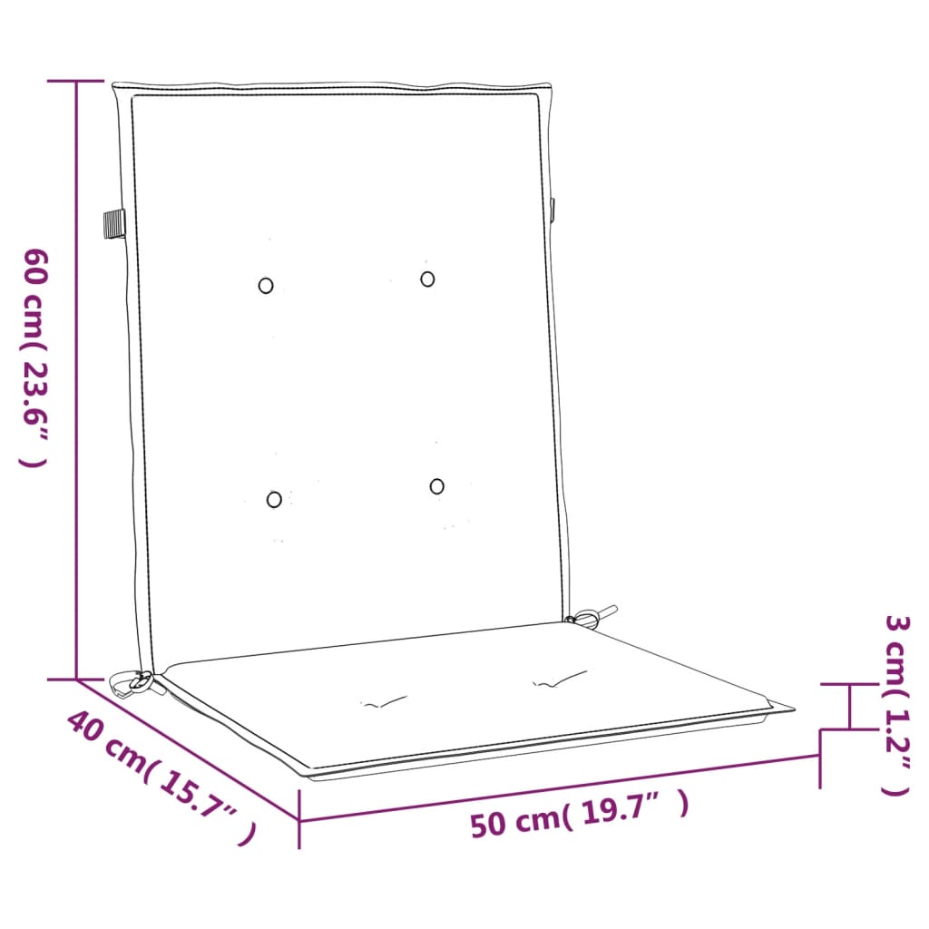 Tuinstoelkussens 6 st 100x50x3 cm oxford stof wijnrood – afbeelding 10