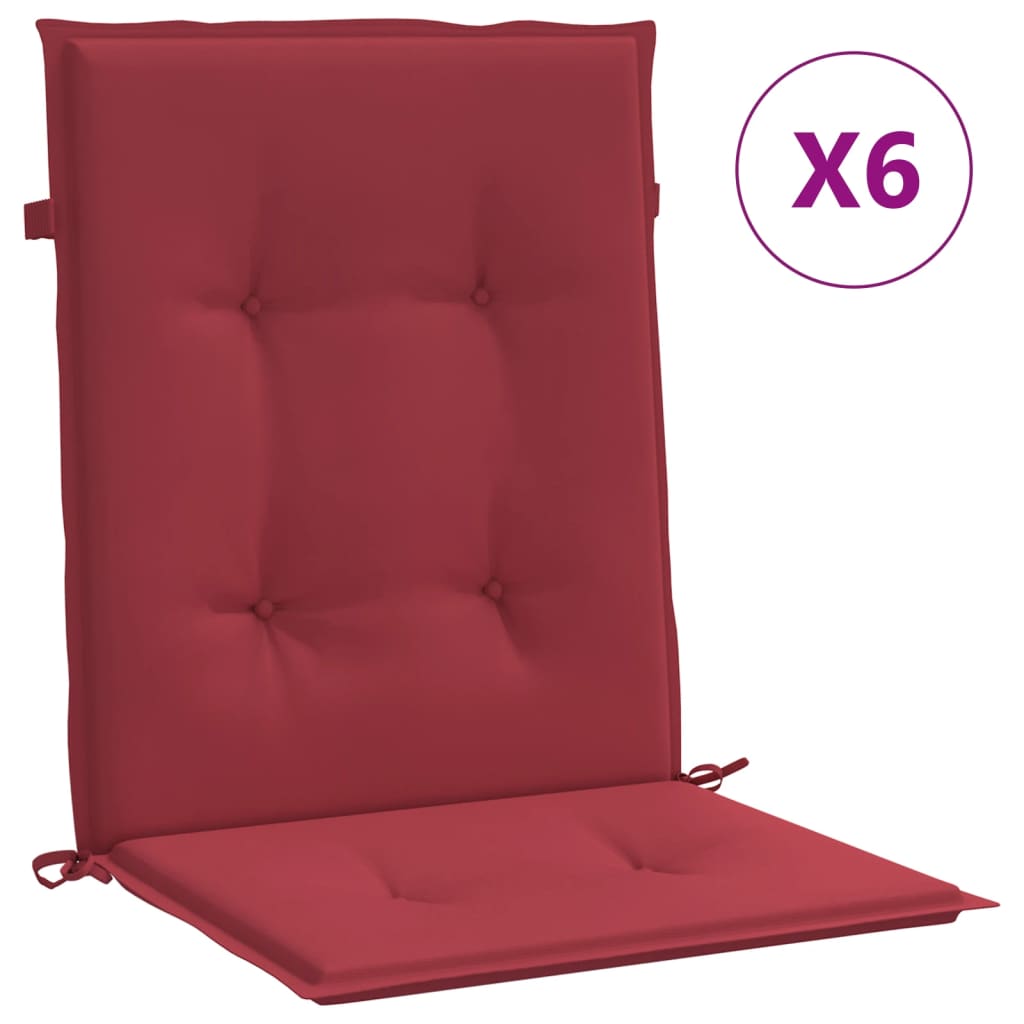 Tuinstoelkussens 6 st 100x50x3 cm oxford stof wijnrood – afbeelding 2