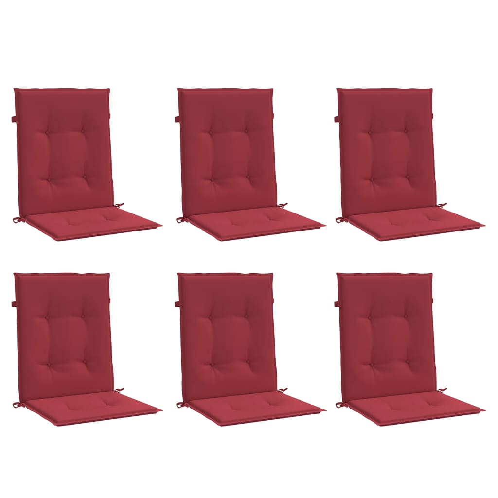 Tuinstoelkussens 6 st 100x50x3 cm oxford stof wijnrood – afbeelding 3