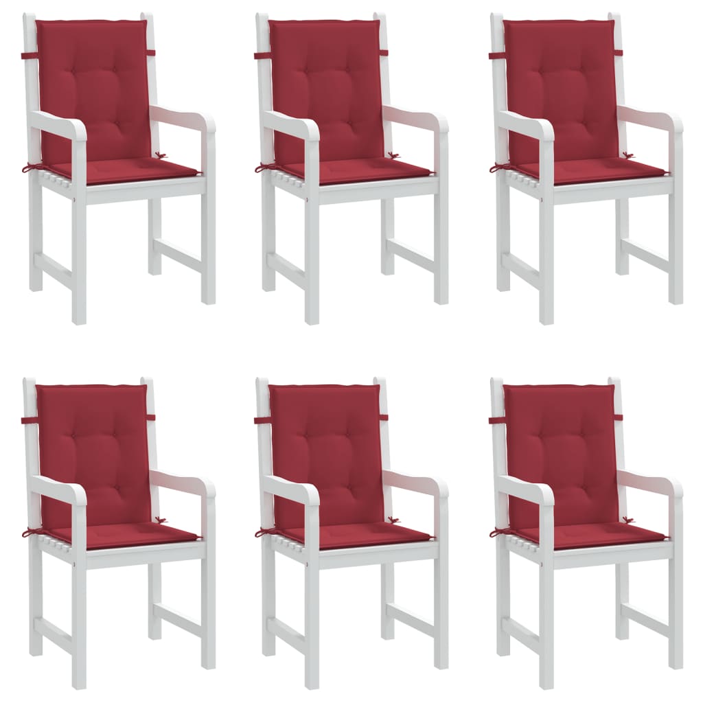 Tuinstoelkussens 6 st 100x50x3 cm oxford stof wijnrood – afbeelding 8