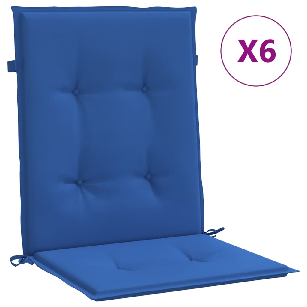 Tuinstoelkussens 6 st 100x50x3 cm oxford stof koningsblauw – afbeelding 2