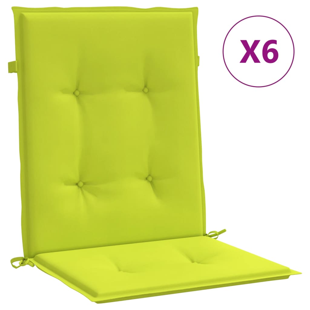 Tuinstoelkussens 6 st 100x50x3 cm oxford stof heldergroen – afbeelding 2