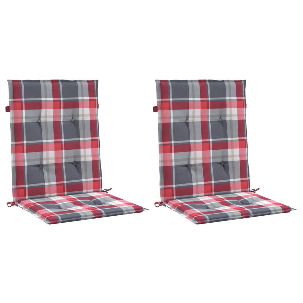 Tuinstoelkussens 2 st 100x50x3 cm oxford stof ruitpatroon rood – afbeelding 3