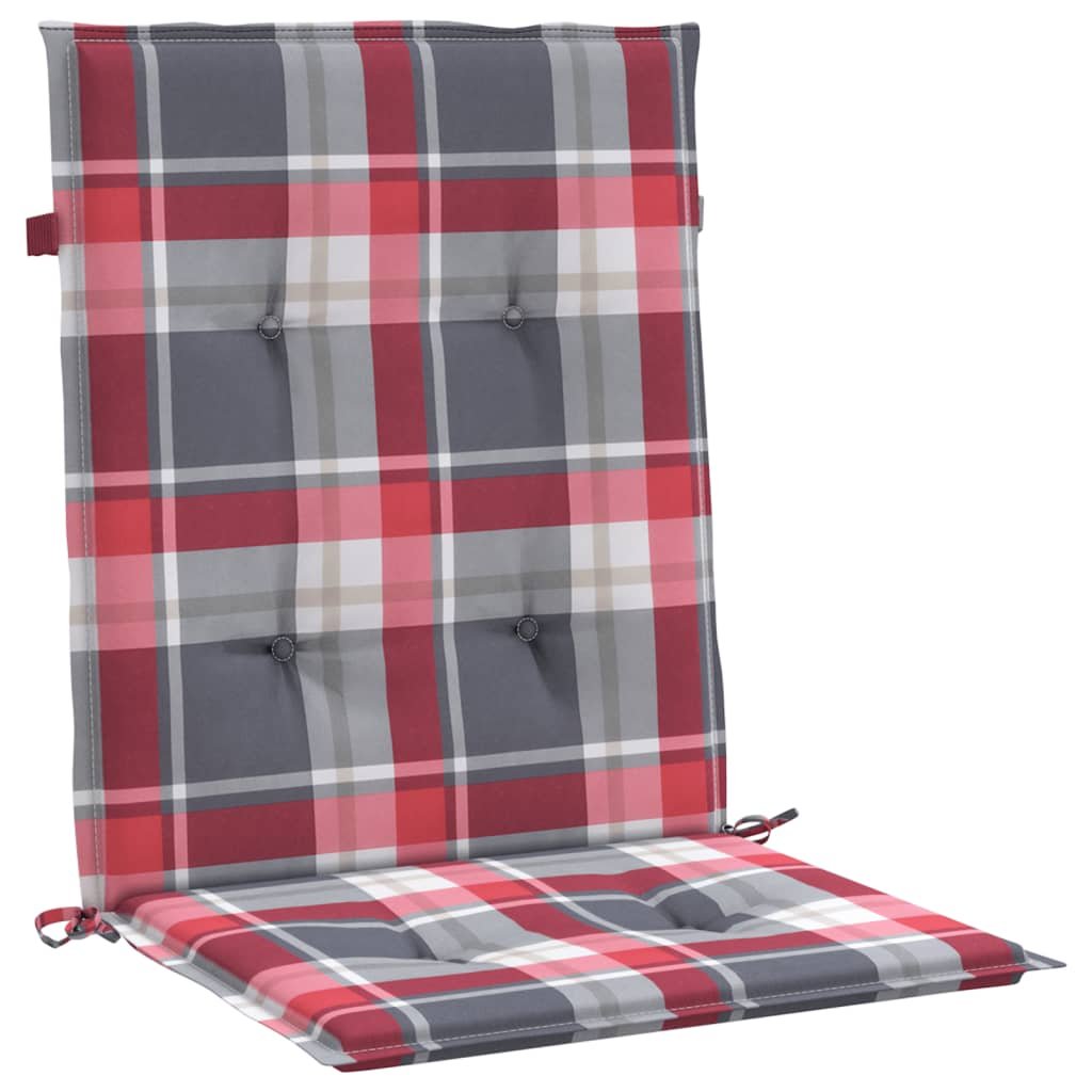 Tuinstoelkussens 2 st 100x50x3 cm oxford stof ruitpatroon rood – afbeelding 4