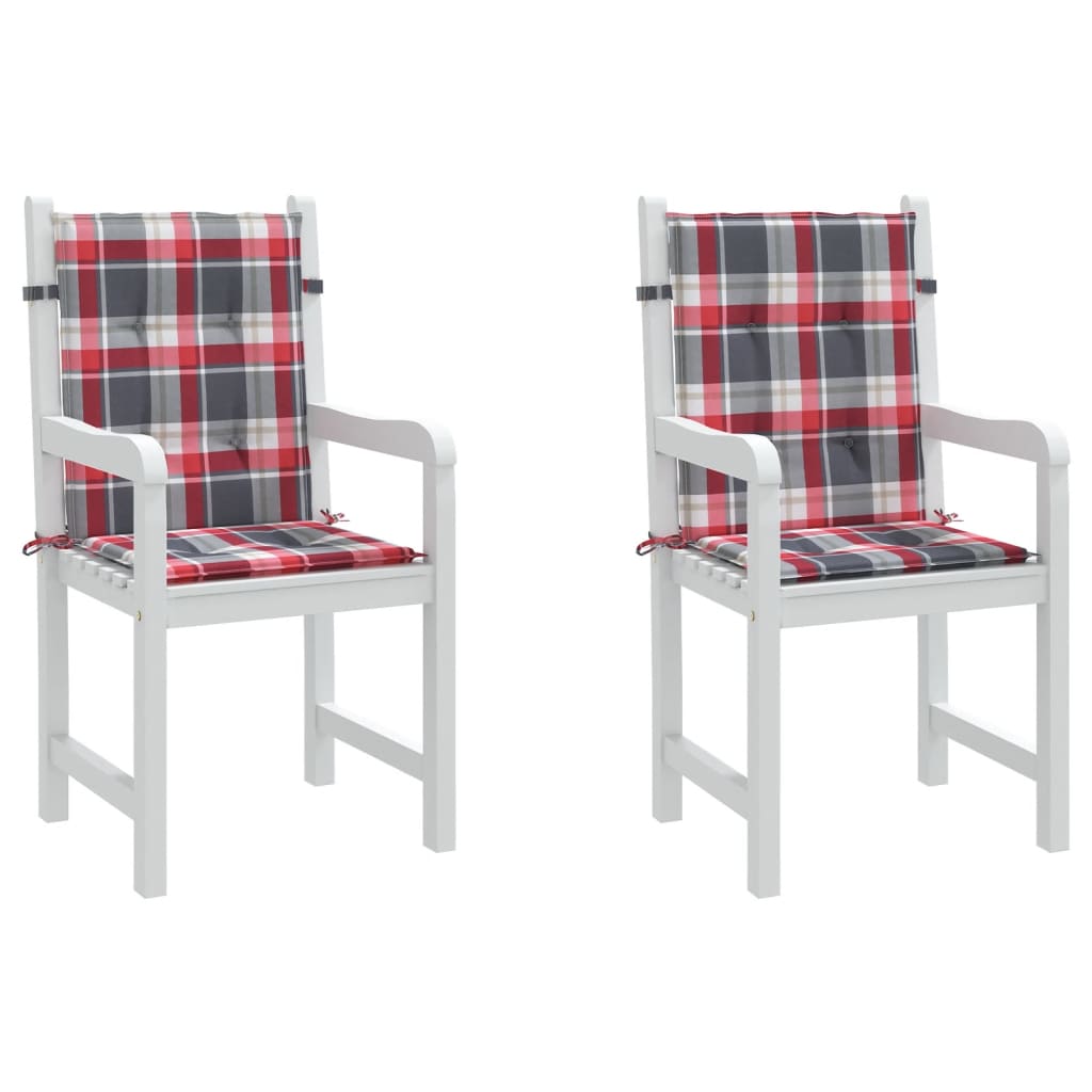Tuinstoelkussens 2 st 100x50x3 cm oxford stof ruitpatroon rood – afbeelding 8