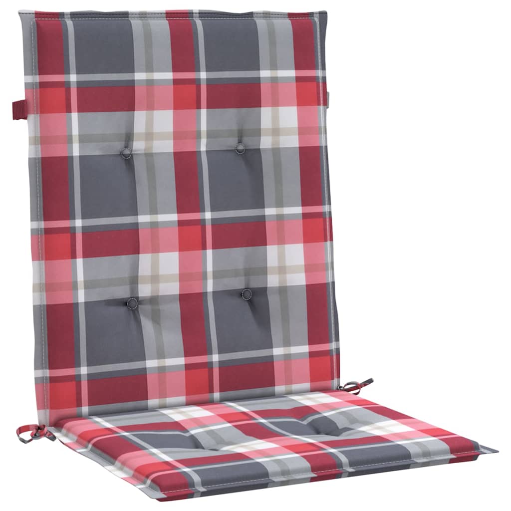 Tuinstoelkussens 4 st 100x50x3 cm oxford stof ruitpatroon rood – afbeelding 4