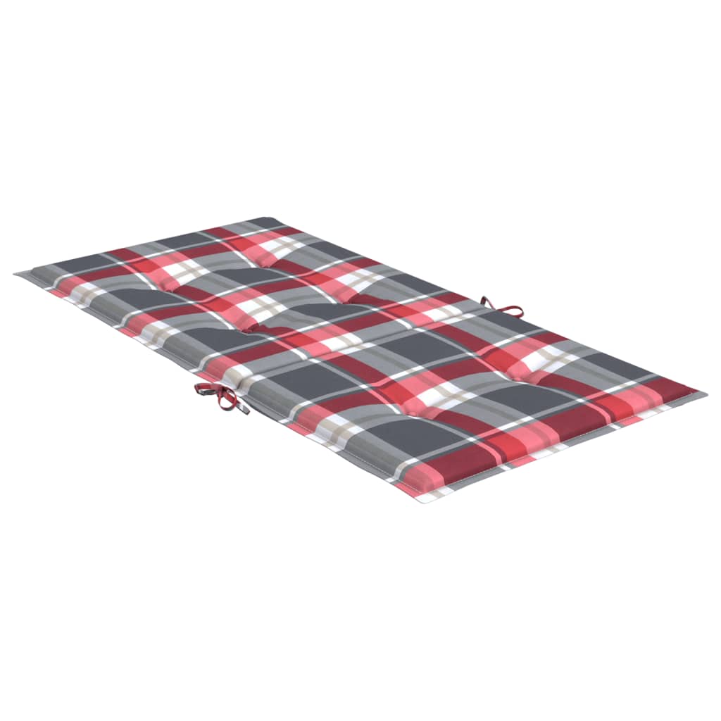 Tuinstoelkussens 4 st 100x50x3 cm oxford stof ruitpatroon rood – afbeelding 5