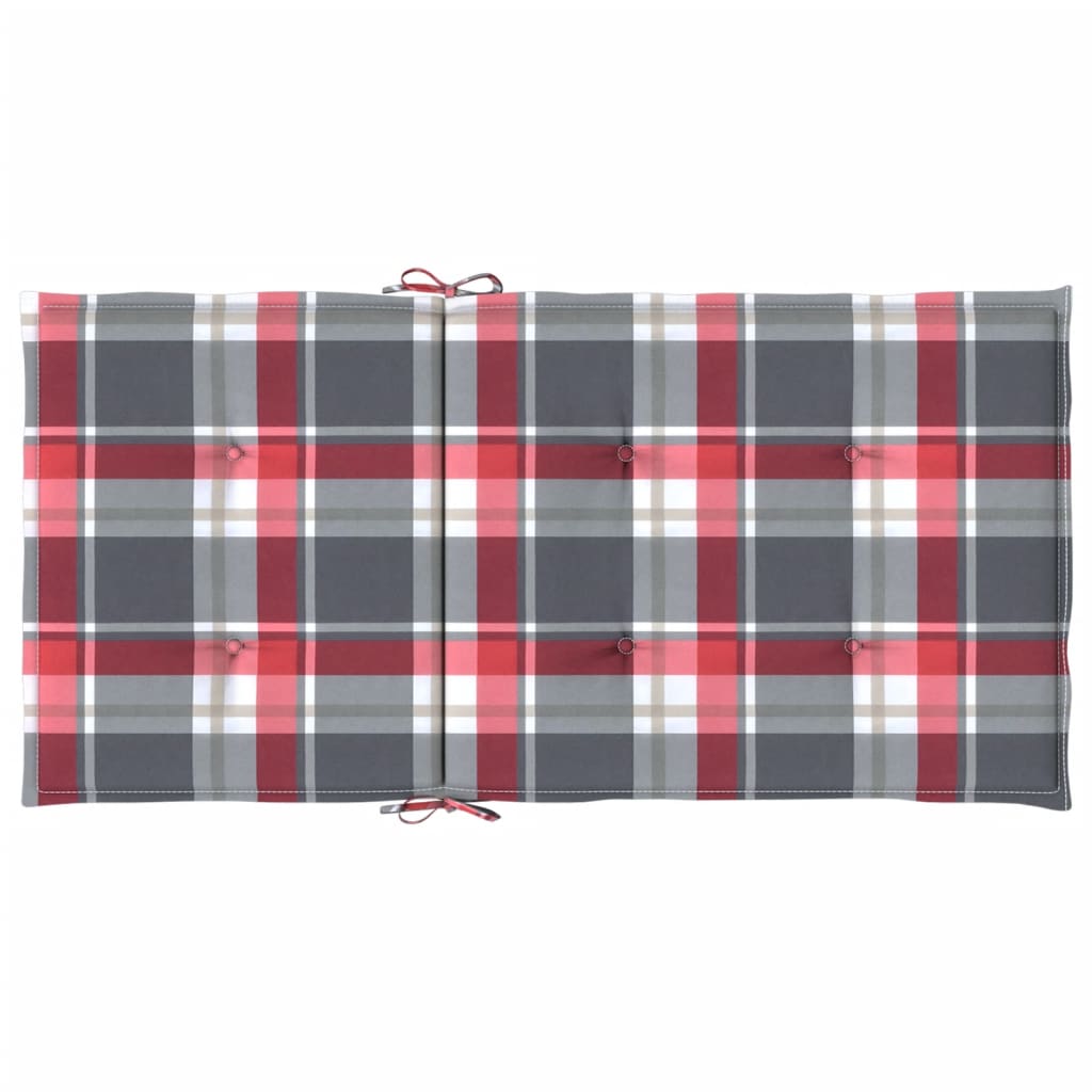 Tuinstoelkussens 4 st 100x50x3 cm oxford stof ruitpatroon rood – afbeelding 6