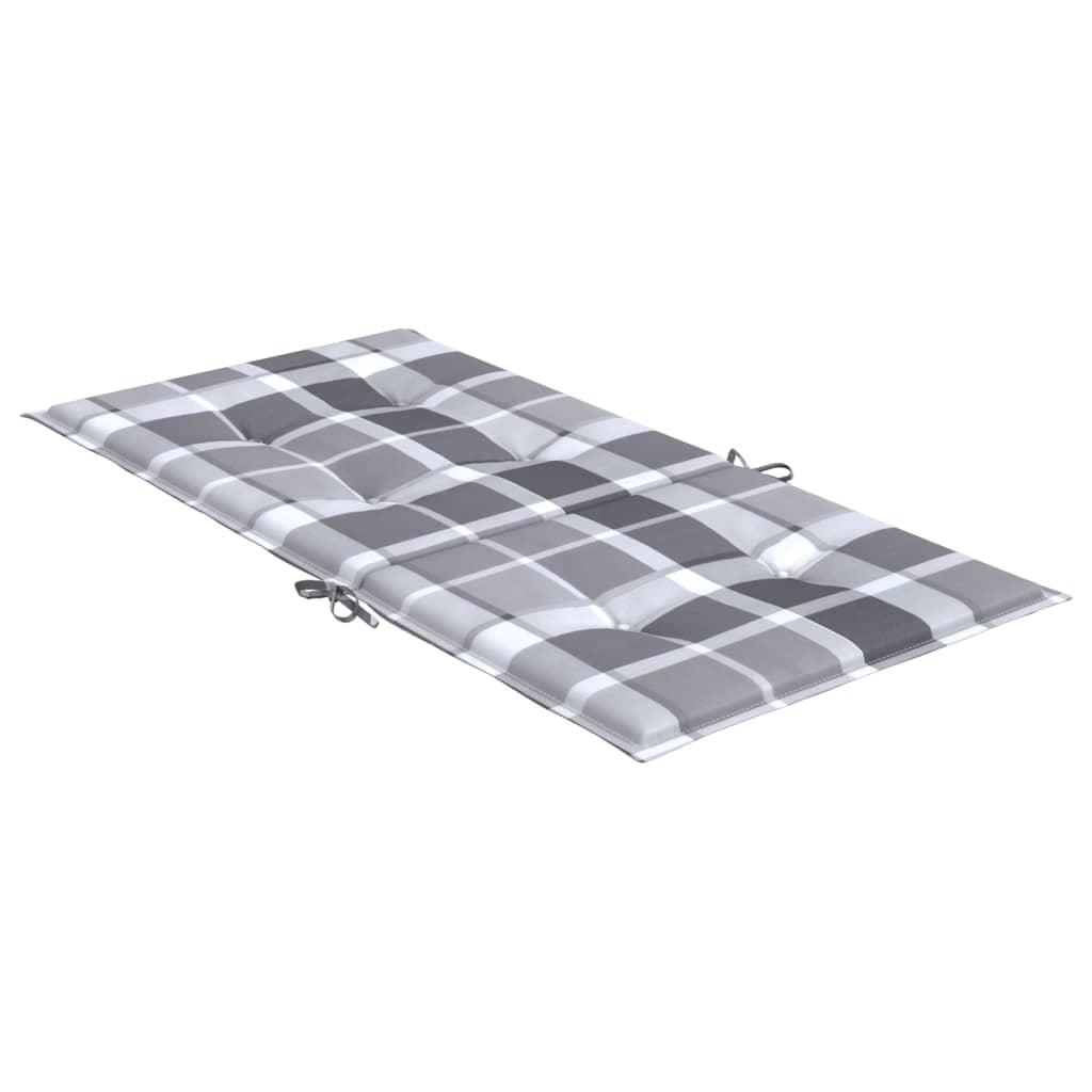 Tuinstoelkussens 2 st 100x50x3 cm oxford stof ruitpatroon grijs – afbeelding 5