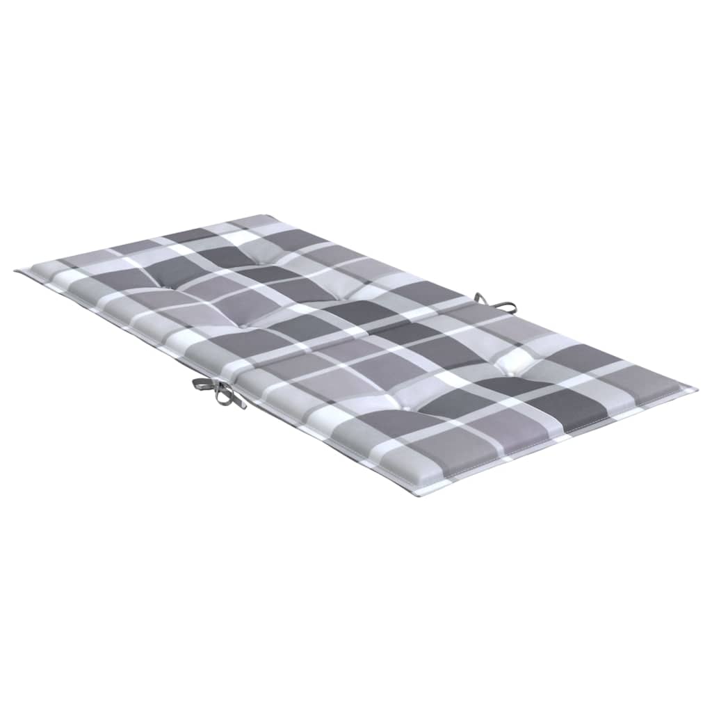 Tuinstoelkussens 4 st 100x50x3 cm oxford stof ruitpatroon grijs – afbeelding 5