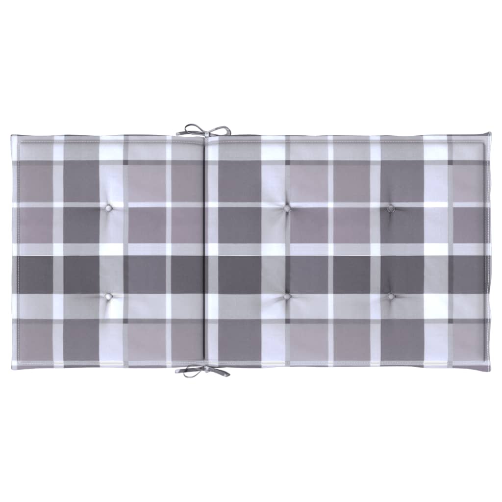 Tuinstoelkussens 4 st 100x50x3 cm oxford stof ruitpatroon grijs – afbeelding 6