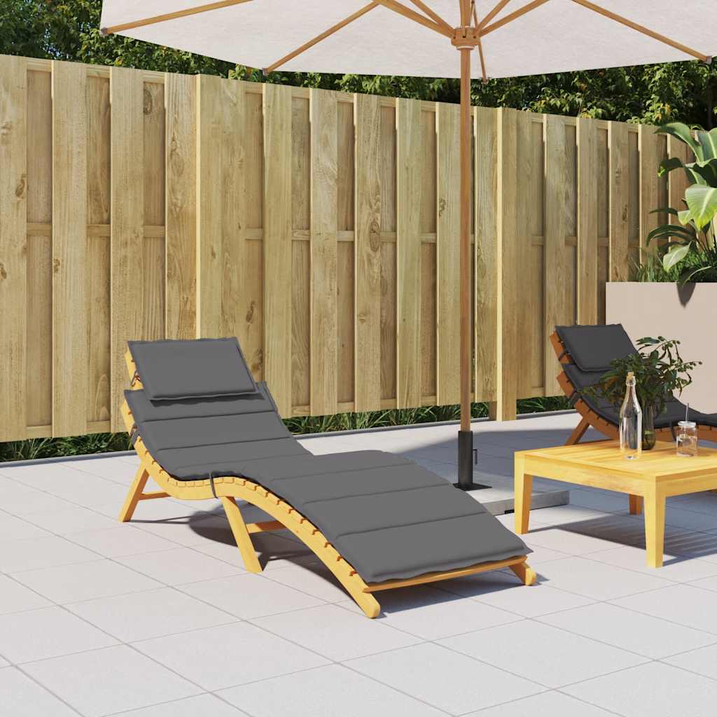 Ligbedkussen 186x58x4 cm oxford stof antracietkleurig