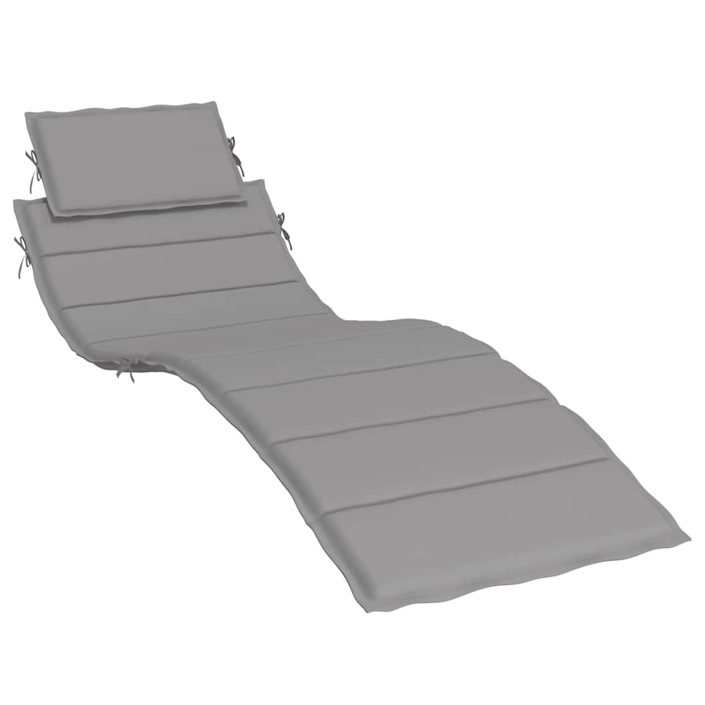 Ligbedkussen 186x58x4 cm oxford stof grijs