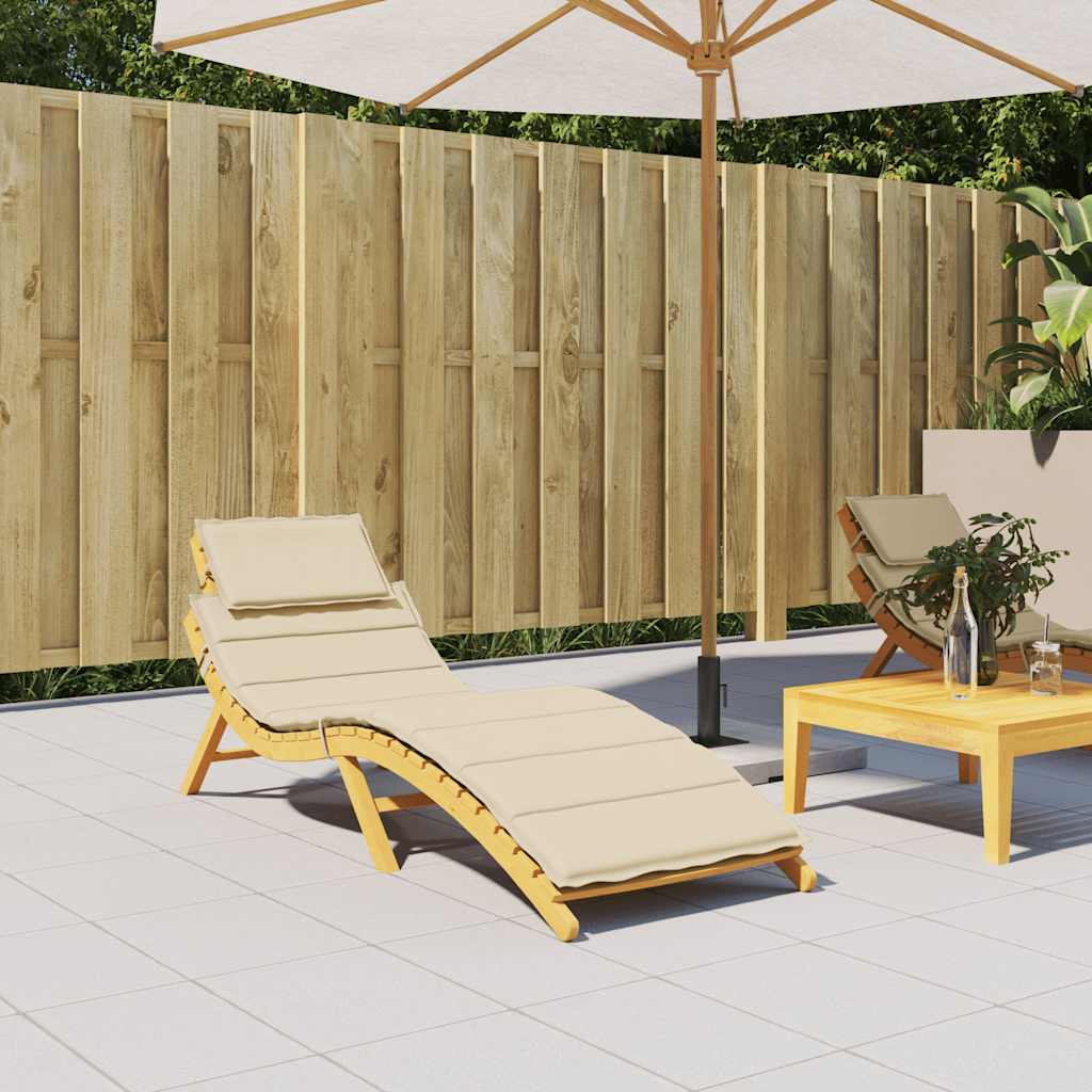Ligbedkussen 186x58x4 cm oxford stof beige