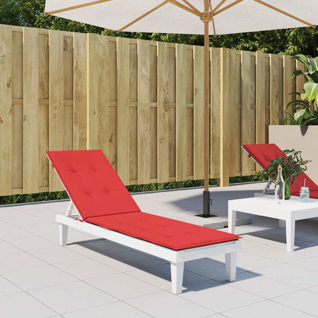 Terrasstoelkussen (75+105)x50x4 cm rood