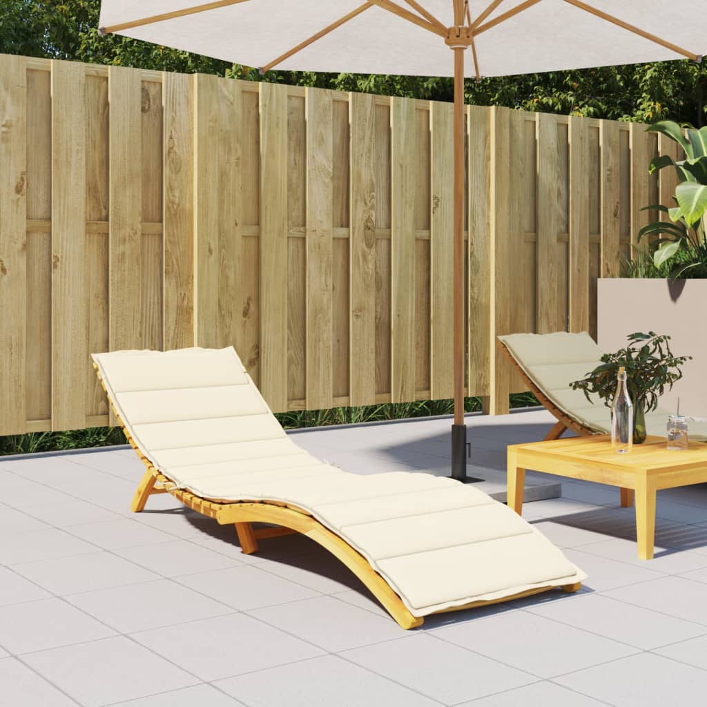 Ligbedkussen 200x60x3 cm oxford stof crèmekleurig