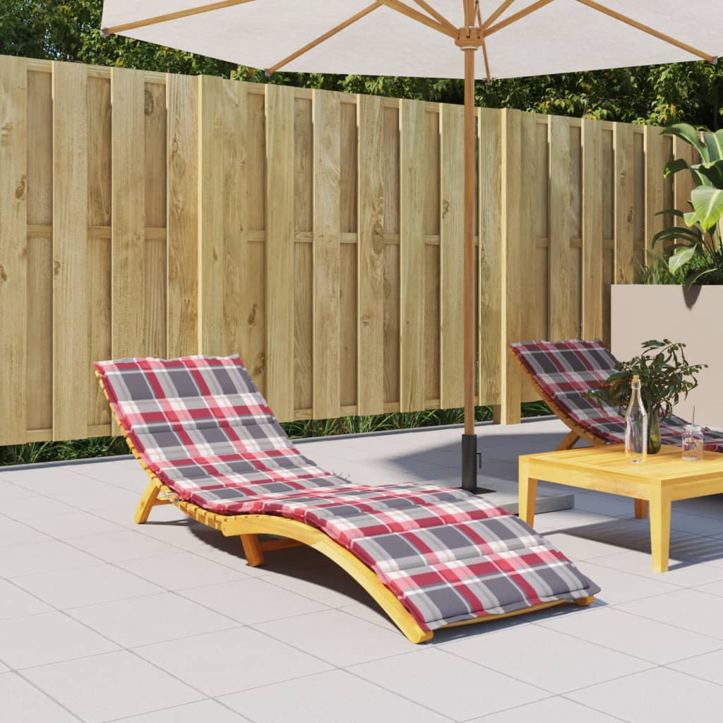 Ligbedkussen 200x70x3 cm oxford stof ruitpatroon rood