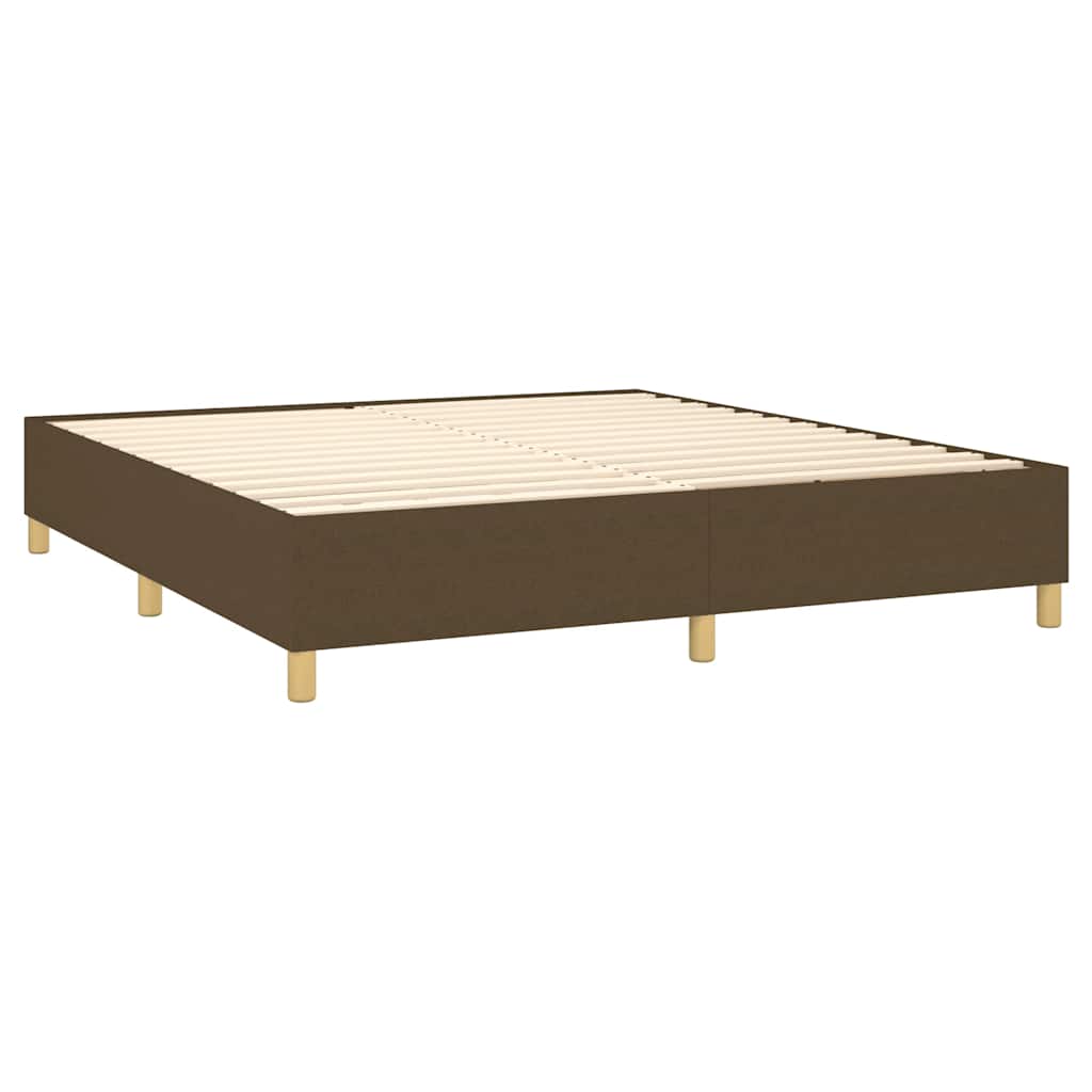 Boxspring met matras stof donkerbruin 180x200 cm – afbeelding 4