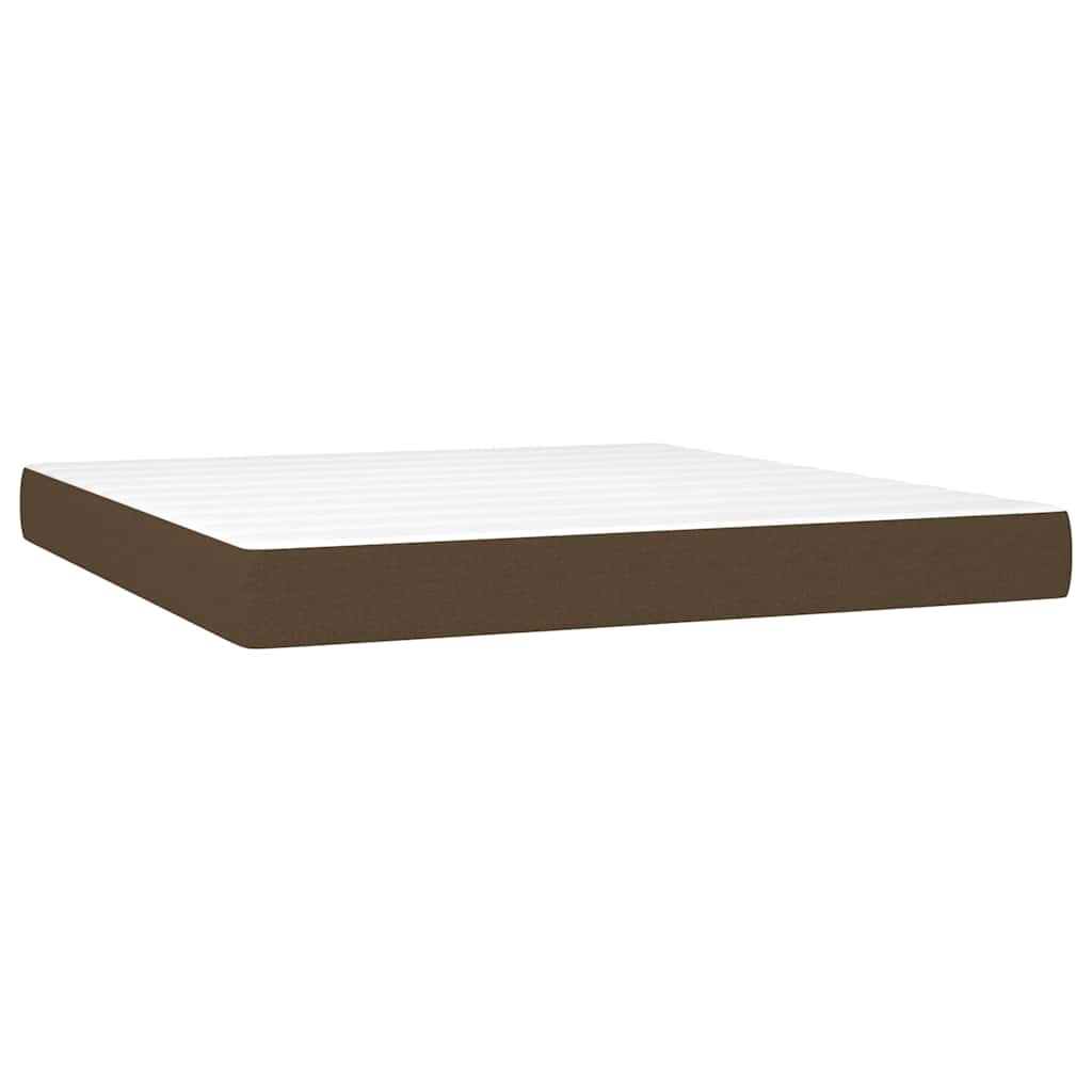 Boxspring met matras stof donkerbruin 180x200 cm – afbeelding 5