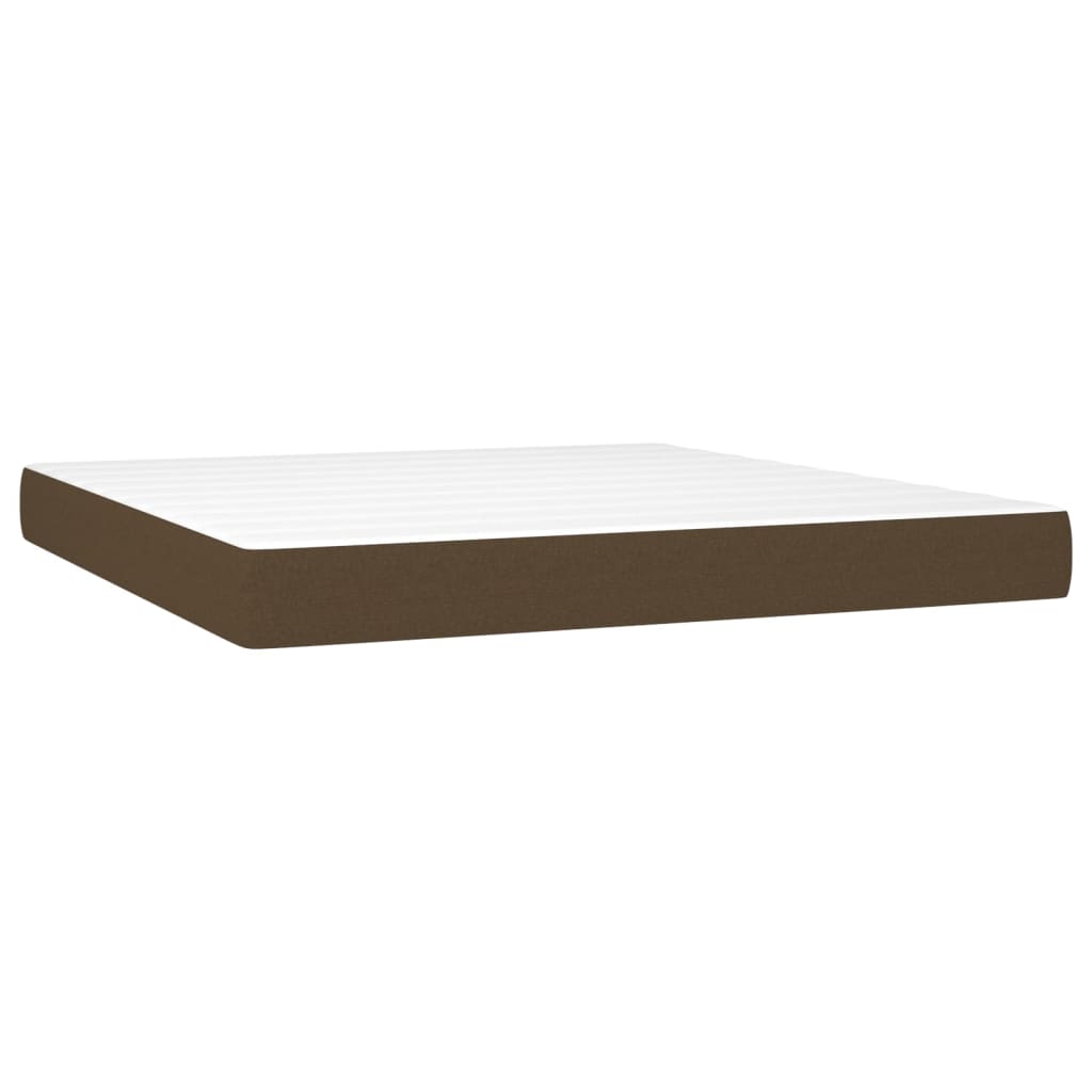 Boxspring met matras stof donkerbruin 180x200 cm – afbeelding 5