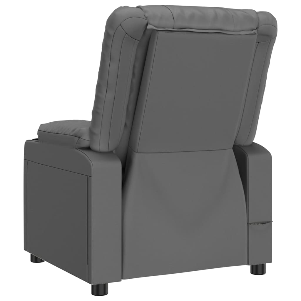 Massagestoel elektrisch kunstleer grijs – afbeelding 6
