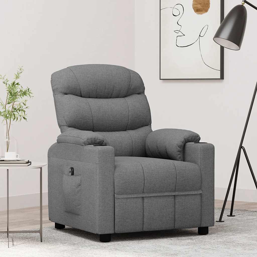 Fauteuil elektrisch verstelbaar stof lichtgrijs