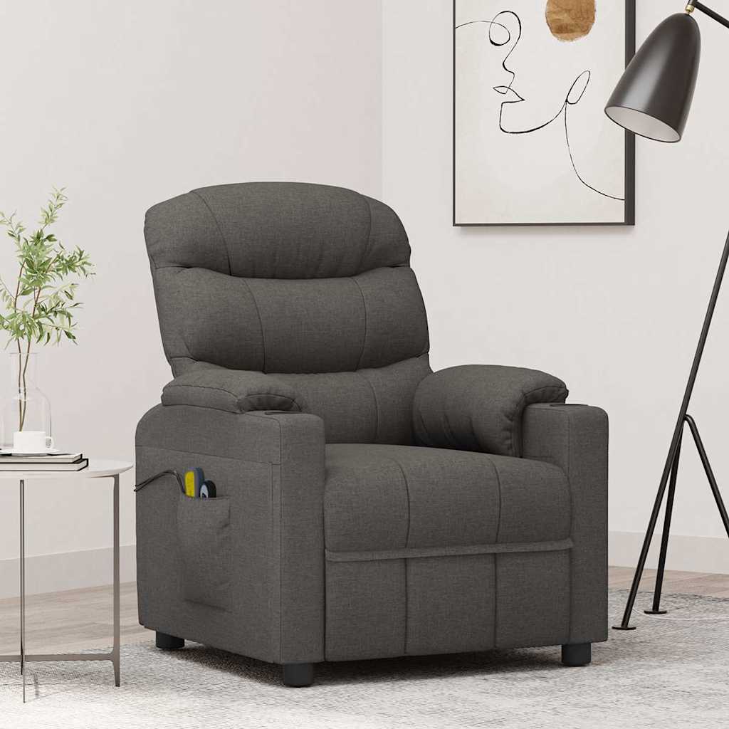 Massagestoel elektrisch stof donkergrijs