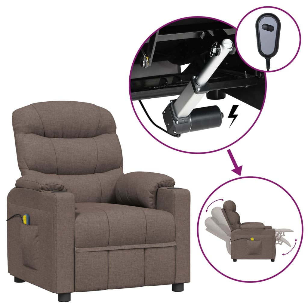 Massagestoel elektrisch stof taupe