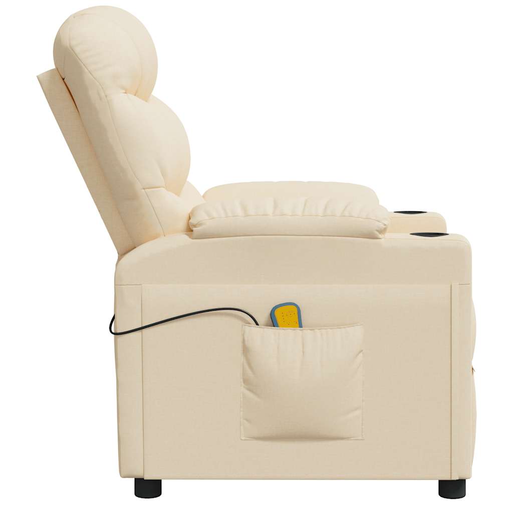 Massagestoel elektrisch stof crèmekleurig – afbeelding 4