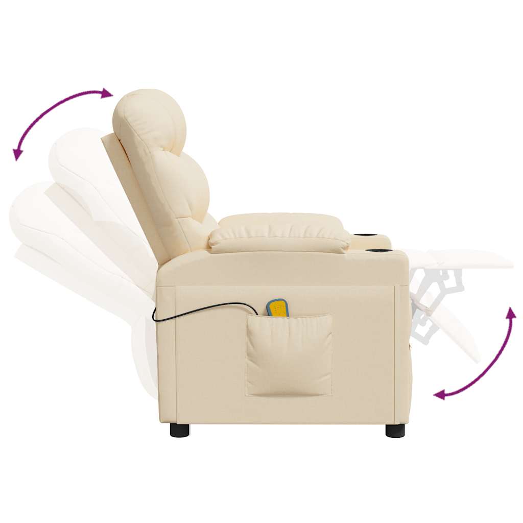 Massagestoel elektrisch stof crèmekleurig – afbeelding 6