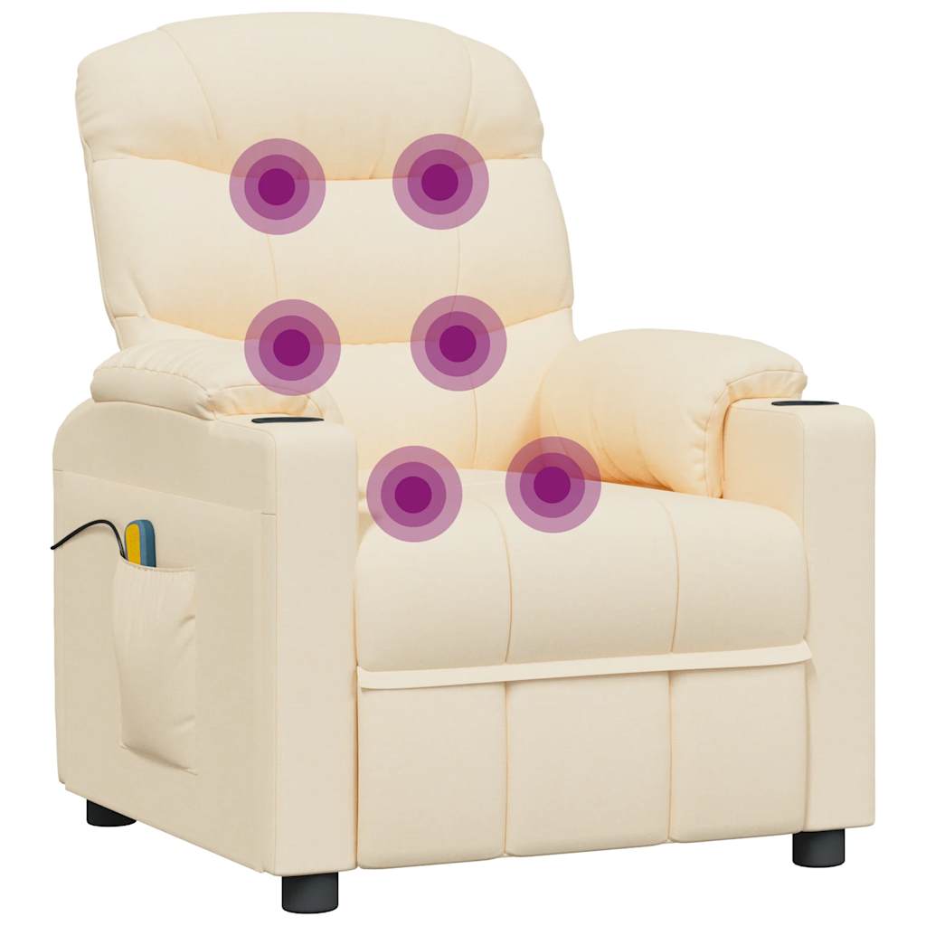 Massagestoel elektrisch stof crèmekleurig – afbeelding 7
