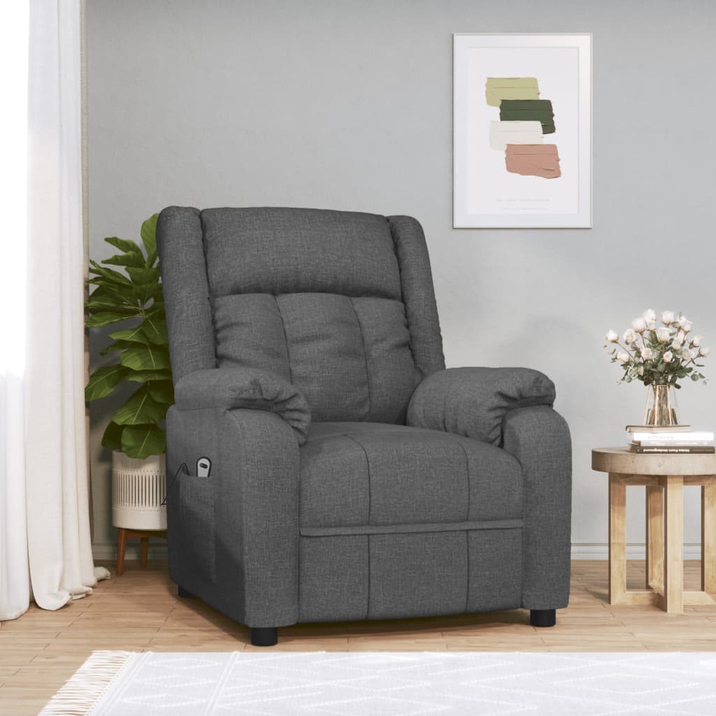Fauteuil elektrisch verstelbaar stof donkergrijs