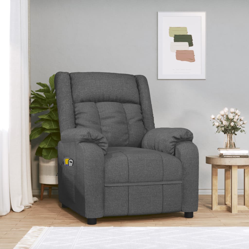 Massagestoel elektrisch stof donkergrijs