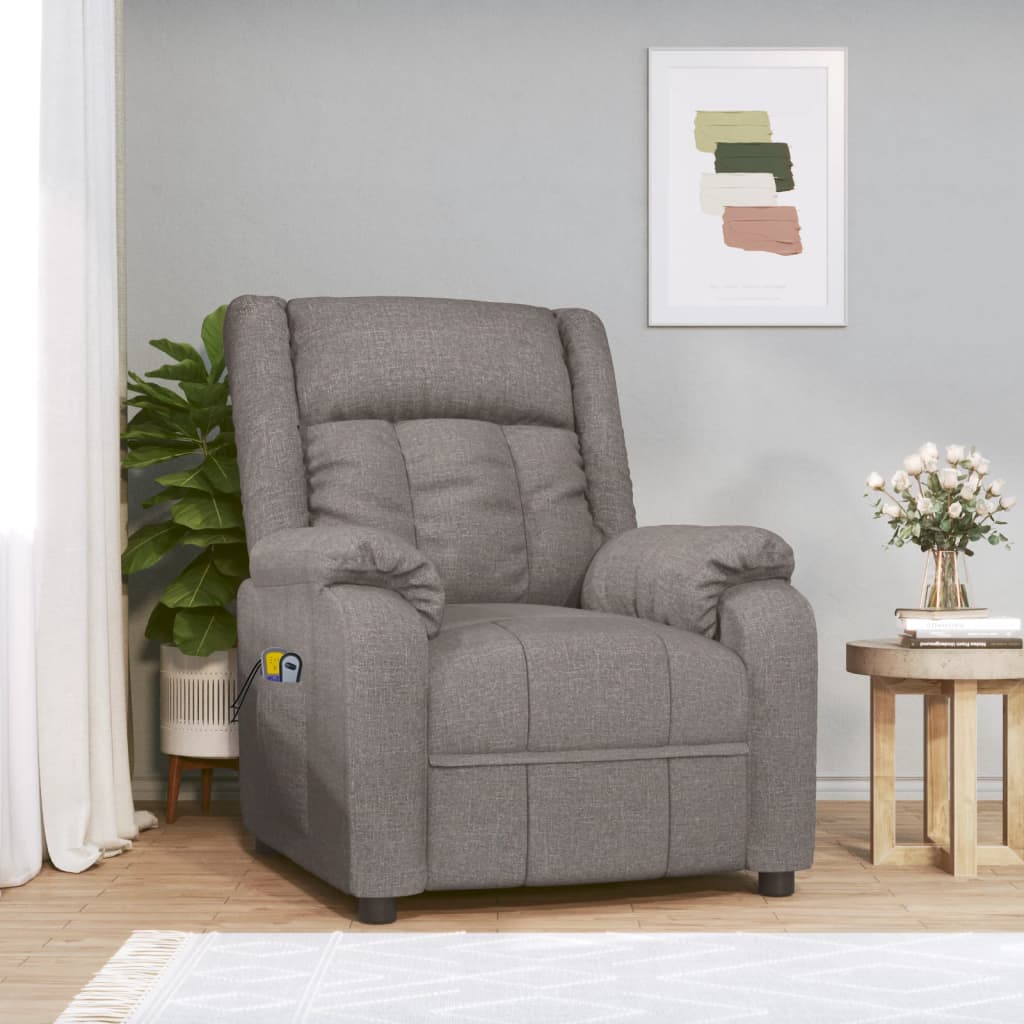 Massagestoel elektrisch stof taupe