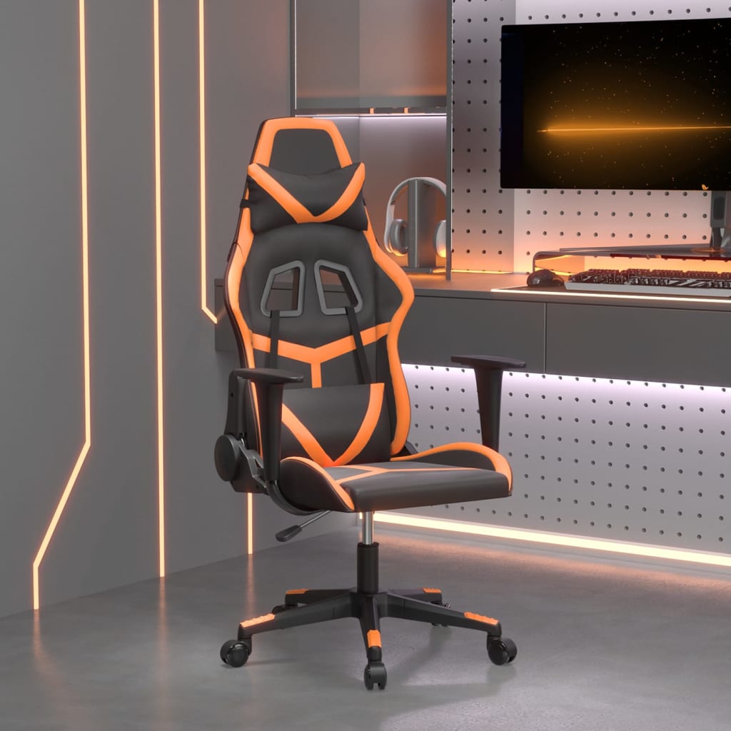 Gamestoel kunstleer zwart en oranje – afbeelding 1