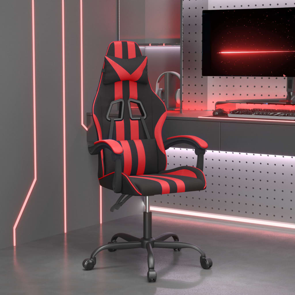 Gamestoel kunstleer zwart en rood – afbeelding 1