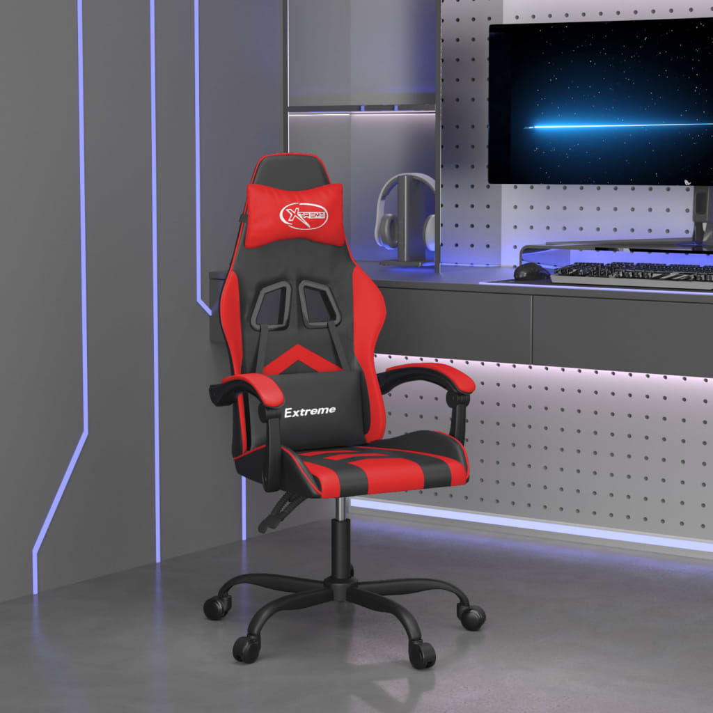 Gamestoel kunstleer zwart en rood