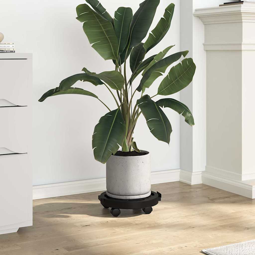 Plantentrolleys met wielen 2 st 170 kg diameter 30 cm zwart
