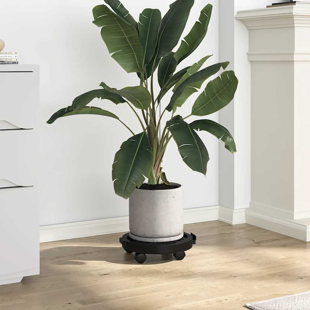 Plantentrolleys met wielen 3 st 170 kg diameter 30 cm zwart