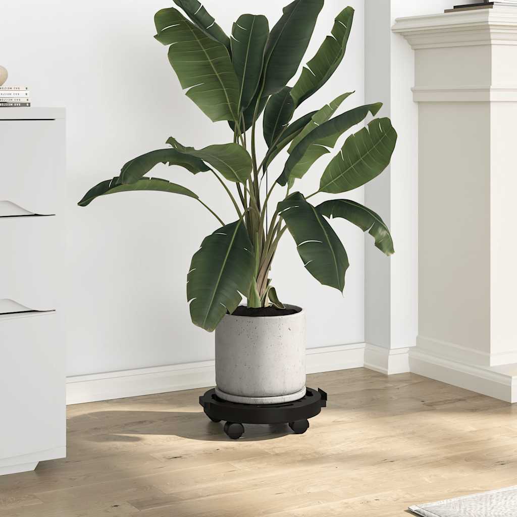 Plantentrolleys met wielen 5 st 170 kg diameter 30 cm zwart