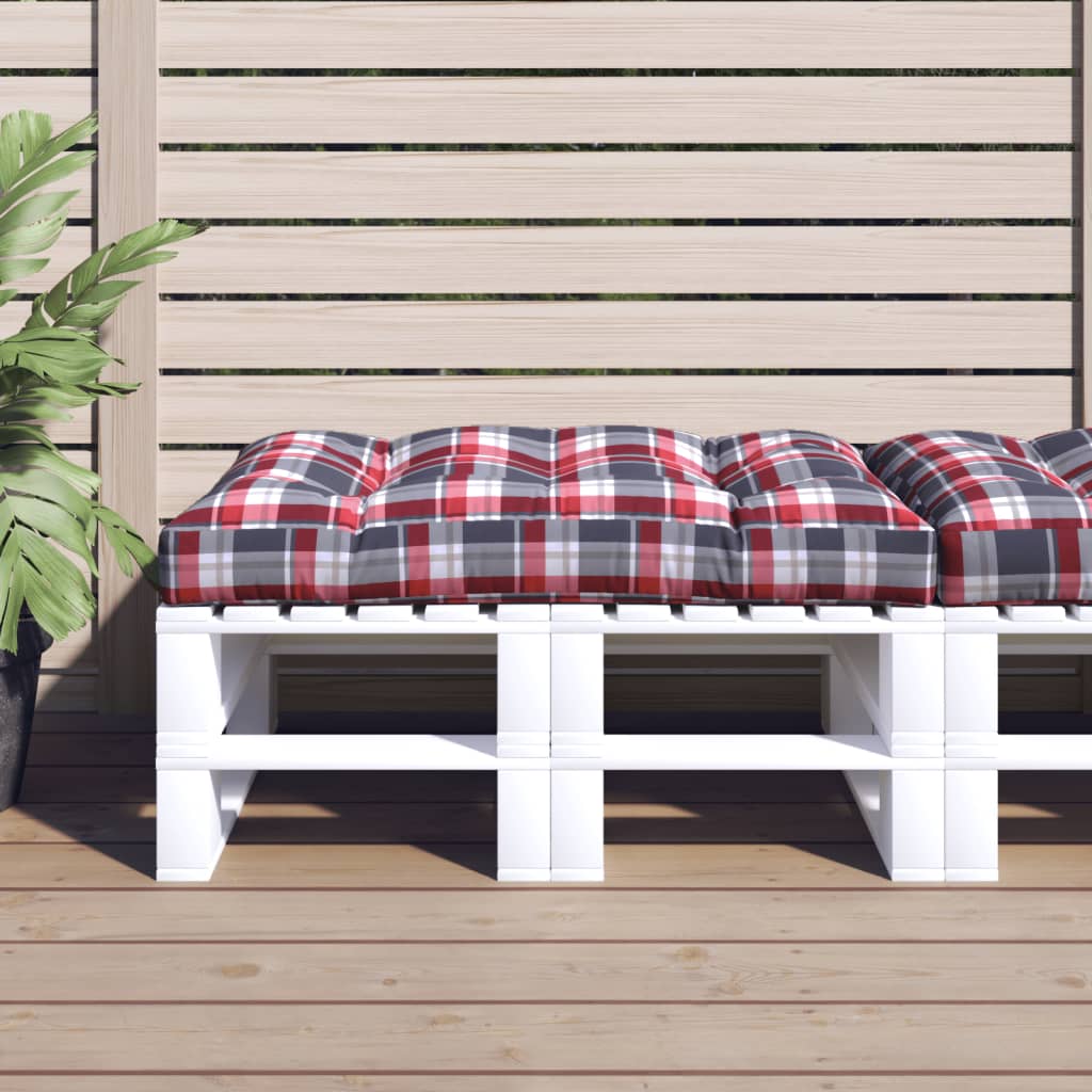 Palletkussen 120x80x12 cm stof ruitpatroon rood – afbeelding 1