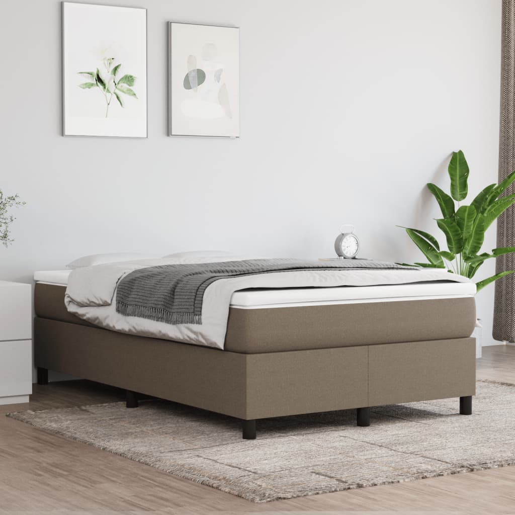 Boxspring met matras stof taupe 120x200 cm – afbeelding 1